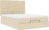 Möbel Ottoman-Bett mit Matratze Creme 140x200 cm Stoff - Produktbild-Vorschau 5