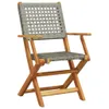 vidaXL 3-tlg. Bistro-Set Grau Poly Rattan und Massivholz Produktbild-Vorschau 6