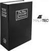 A black book-shaped safe with the title 'The New English Dictionary' printed on its cover and spine. A logo for 'MALATEC' is present to the right of the safe. Anteprima dell’immagine prodotto