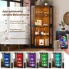 MODFU Eck-Glasvitrine mit LED,4-stufiger Standvitrine,165 Produktbild-Vorschau 5