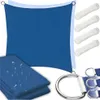 Sonnenschutzplane Segel Markise marineblau wasserdicht 4x4m Produktbild-Vorschau 6