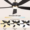 Ventilatore da soffitto ZELURXX con LED, 132 cm (52 Anteprima dell’immagine prodotto 2
