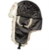 Wintermütze in Felloptik mit Ohrklappen - Schapka ( Schwarz Produktbild-Vorschau 2