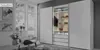 A bedroom scene with a large white sliding door wardrobe, a chair, and artwork on the wall. Anteprima dell’immagine prodotto