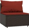 vidaXL Sofa ogrodowa z poduszkami z brązowego polirattanu Podgląd zdjęcia produktu 1