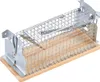 A live-catch mouse trap made of metal wire mesh and wood. Voir les images du produit