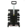 A rolling tool chest with multiple compartments and a retractable handle, shown against a white background. Voir les images du produit