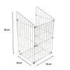 A wireframe basket with dimensions indicated. Produktbild-Vorschau