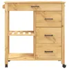 vidaXL Küchenwagen MONZA 84x40x88,5 cm Massivholz Kiefer Produktbild-Vorschau 5