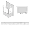 A diagram showing the dimensions of a shower screen, with a table of measurements. Produktbild-Vorschau