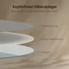 A diagram illustrating the layered construction of a mirror, with text labels indicating the materials. Náhled obrázku produktu