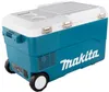 A teal and white cooler box with wheels and the Makita logo. Produktbild-Vorschau