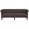 vidaXL Chesterfield-Sofa 3-Sitzer Dunkelbraun Stoff Produktbild-Vorschau 4