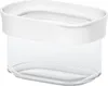 A clear product shot of a transparent storage container with a white lid band. Anteprima dell’immagine prodotto
