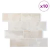 vidaXL, carrelage pour métro, 10 pièces, beige marbré, 29 x Voir les images du produit 2