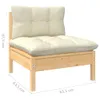 vidaXL 3-tlg. Garten-Lounge-Set mit Kissen in Creme Produktbild-Vorschau 10