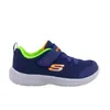 A single blue sneaker with green and orange accents is shown against a white background. Produktbild-Vorschau