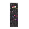 A hanging shoe organizer with 24 pockets, filled with various items. Produktbild-Vorschau