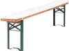 TexDeko Bierbankauflage 220x25x2cm mit Reißverschluss Weiß Produktbild-Vorschau 1