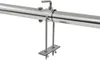 A close-up shot of a stainless steel automatic grill skewer motor attached to a metal rod. Produktbild-Vorschau