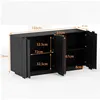 FUFU&GAGA Sideboard Schwarz 150cm - Moderne Kommode mit 4 Produktbild-Vorschau 6