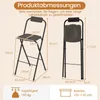 Diagrams showing the dimensions and load capacity of two folding bar stools. Produktbild-Vorschau