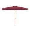 vidaXL Ombrellone con palo in legno rosso Bordeaux 400x273 Anteprima dell’immagine prodotto 4