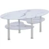 HOOZ Couchtisch 98x55cm Marmor weiß mit Ablage Produktbild-Vorschau 1