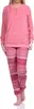 Damen Frottee Schlafanzug langarm mit Bündchen - Hose Produktbild-Vorschau 2