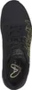 A top-down view of a black Skechers sneaker with gold floral accents. Voir les images du produit