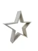 A wooden star-shaped shelf is displayed against a white background. Produktbild-Vorschau