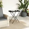 vidaXL Tabletttisch Klappbar Schwarz 65x40x75 cm Poly Produktbild-Vorschau 3