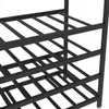 A close-up view of a black metal wine rack. Podgląd zdjęcia produktu
