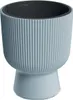 A light gray ribbed planter pot with a black insert, shown against a white background. Anteprima dell’immagine prodotto