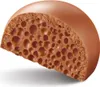 A close-up, cross-section view of a piece of aerated chocolate. Produktbild-Vorschau