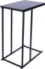A black side table with a black MDF top and a black metal frame, shown against a white background. Podgląd zdjęcia produktu