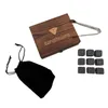 Whisky Kühlsteine Set – 9 Naturstein Würfel in Holzbox, Produktbild-Vorschau 2