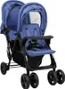 vidaXL Passeggino gemellare tandem blu navy acciaio Anteprima dell’immagine prodotto 1