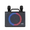 A karaoke machine with two microphones and RGB lighting. Produktbild-Vorschau
