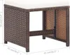 vidaXL Gartenhocker 2 Stk. mit Sitzkissen Poly Rattan Braun Produktbild-Vorschau 7