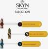 A diagram illustrating different types of SKYN condoms and their features. Produktbild-Vorschau