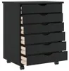 vidaXL Armadio a rotelle con cassetti MOSS Nero in legno di Anteprima dell’immagine prodotto 5