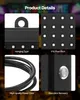 A collage of four close-up images showcasing different features of an LED display panel. Produktbild-Vorschau