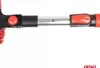 A close-up view of the adjustable handle of a snow brush, showing the telescopic mechanism and connection points. Podgląd zdjęcia produktu