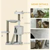 PawHut Tiragraffi da 113 cm con cuccia per gatti, grigio Anteprima dell’immagine prodotto 6