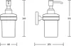 Technical drawing of a soap dispenser with dimensions. Produktbild-Vorschau