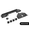 A set of metal accessories for a grinder, including a mounting bracket and several knobs. Produktbild-Vorschau