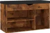 vidaXL Lavice na boty s polštářem kouřový dub 80x30x47 cm Náhled obrázku produktu 1