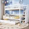 Letto a castello Sweiko con letto estraibile, lettino con Anteprima dell’immagine prodotto 5