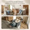 A collage showing a recliner chair in different positions and settings. Produktbild-Vorschau